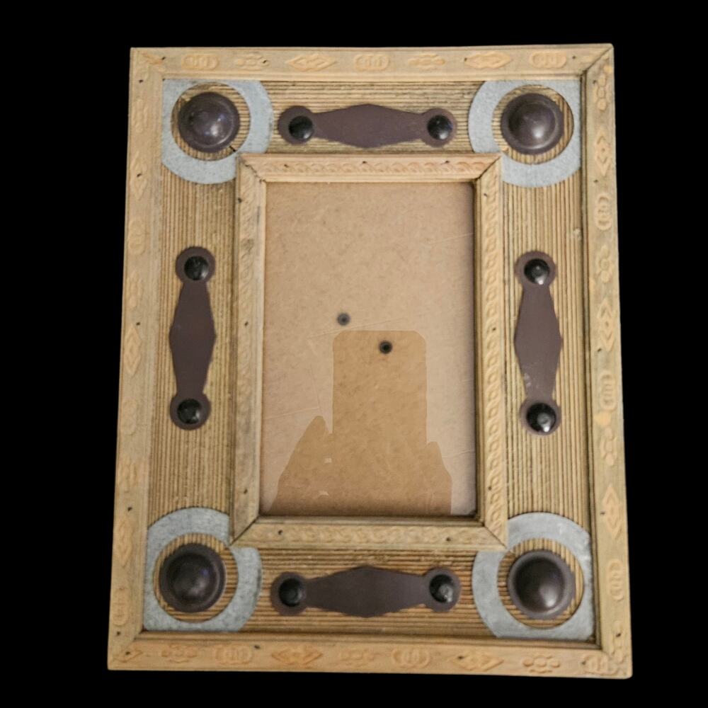 Rustic Wood Picture Frame 4x6 Photo Western Style Decorative Studs